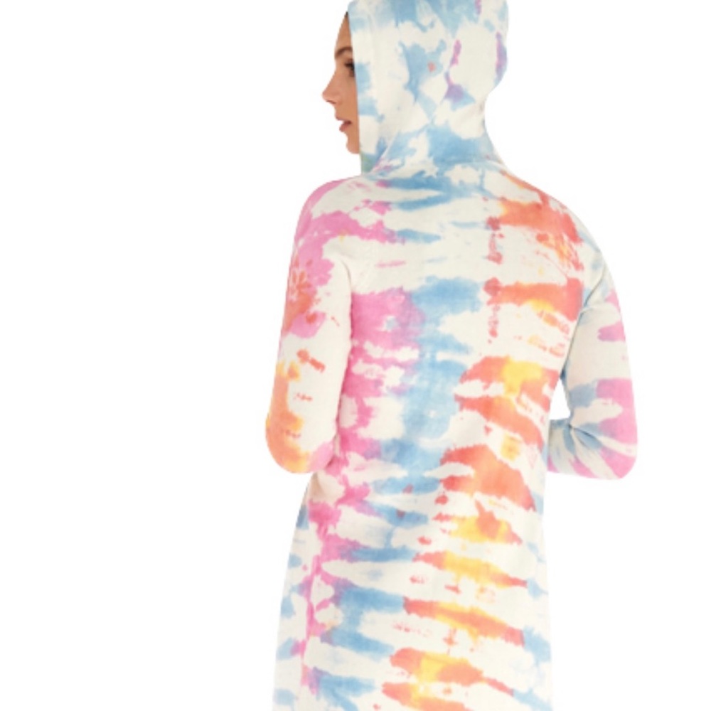 Anthropologie Electric Yoga Tie Dye Cardigan Long Line Duster Hoodie Cover Up 1X